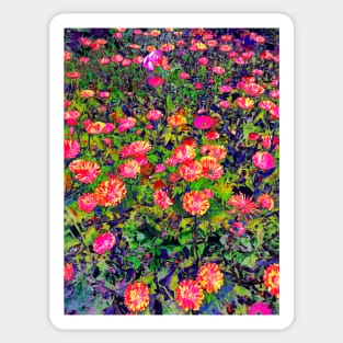 Trippy Multicolor Flower Garden Sticker